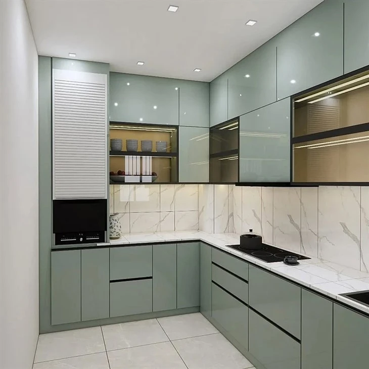 Tủ Bếp Xanh Đồng Quê